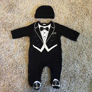 Baby tuxedo onesie